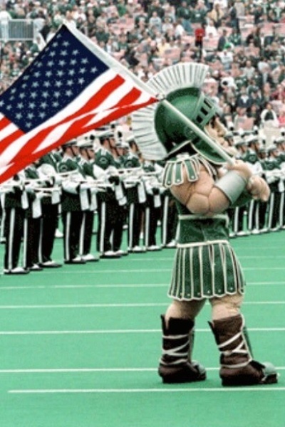 Sparty with American Flag